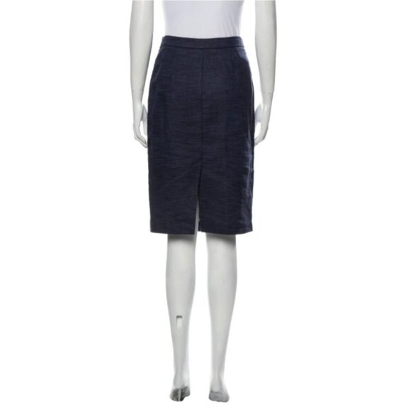 Love Moschino Blue Knee Length Cotton Linen Blend Pencil Skirt size 2 - Picture 4 of 16